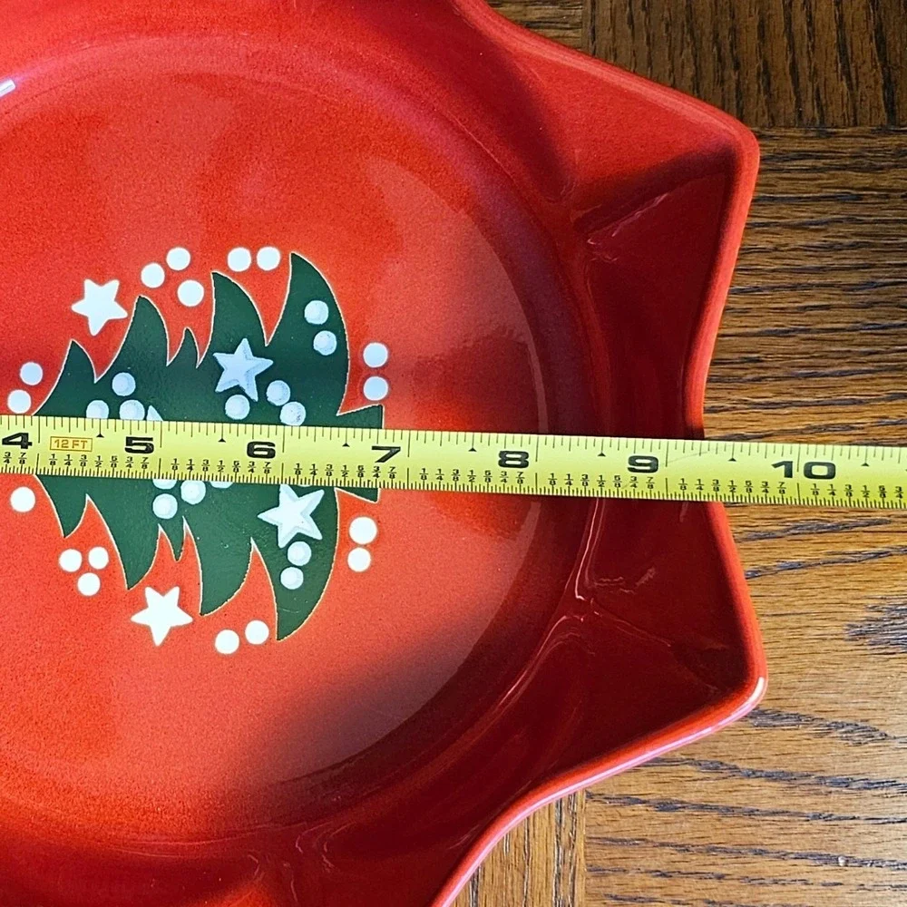 Waechtersbach Germany Red Star Christmas Tree Ceramic Serving Bowl 10